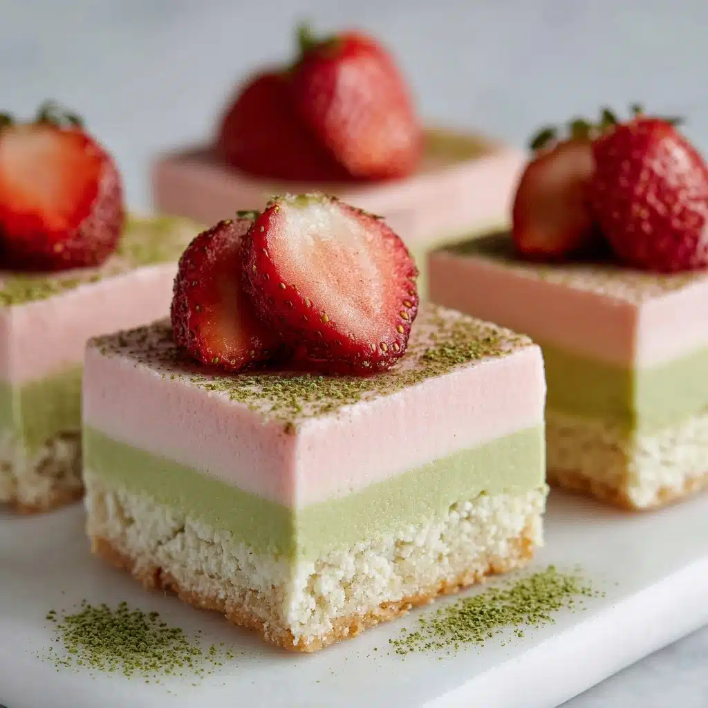 Matcha Strawberry Cream Bars Recipe - Recipe Image