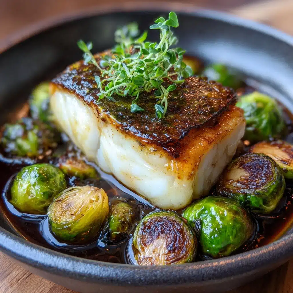 Lemon Garlic Butter Cod Bowls with Roasted Brussels Sprouts Recipe
