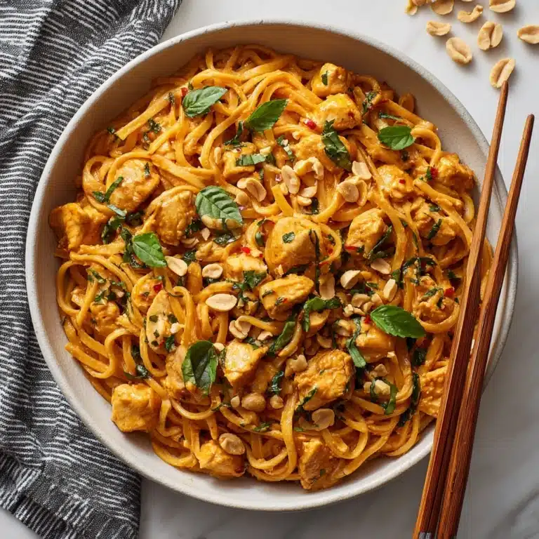 Hot Chili Chicken Noodles with Basil Recipe