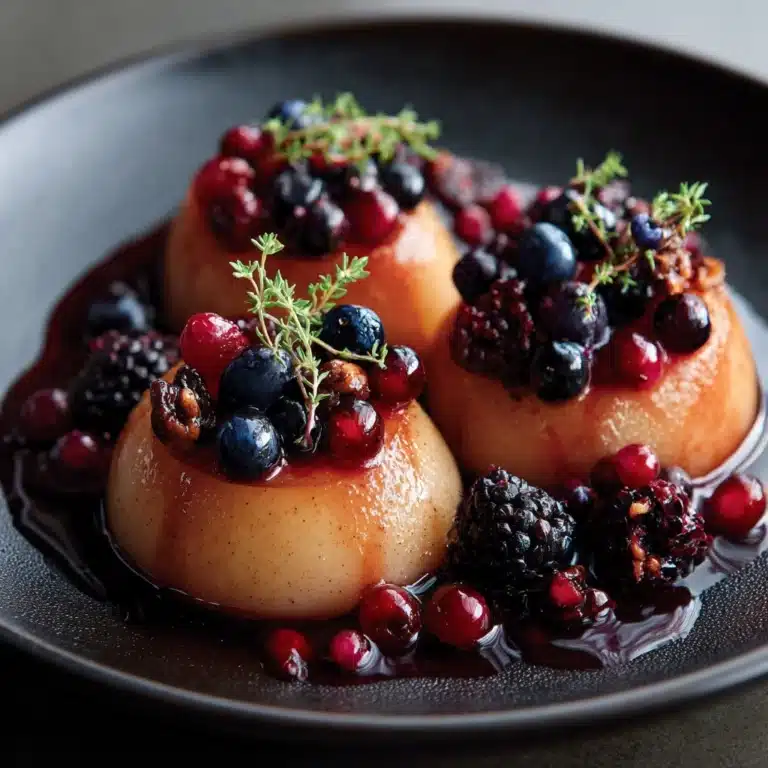 Baked Pears with Berries, Honey, Walnuts & Blue Cheese Recipe