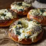 Cheesy Spinach-Artichoke Bagels Recipe