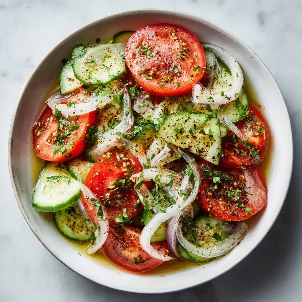 Cucumber, Onion, and Tomato Salad Recipe - Recipe Image