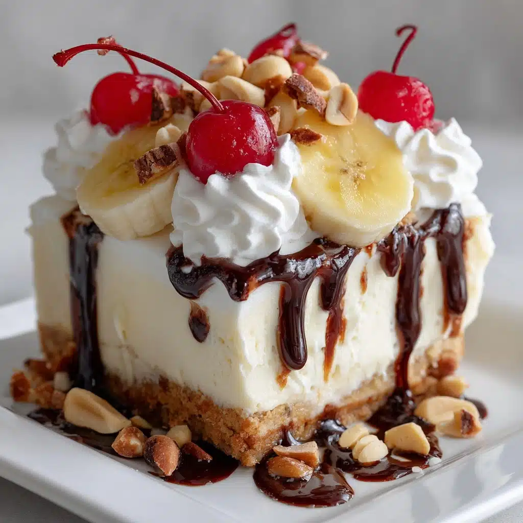 Heavenly No-Bake Banana Split Cheesecake Recipe - Recipe Image