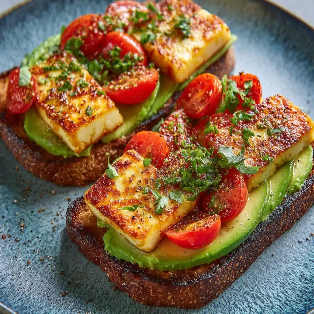 Hot Honey Avocado & Halloumi Toast on Sourdough Recipe - Recipe Image