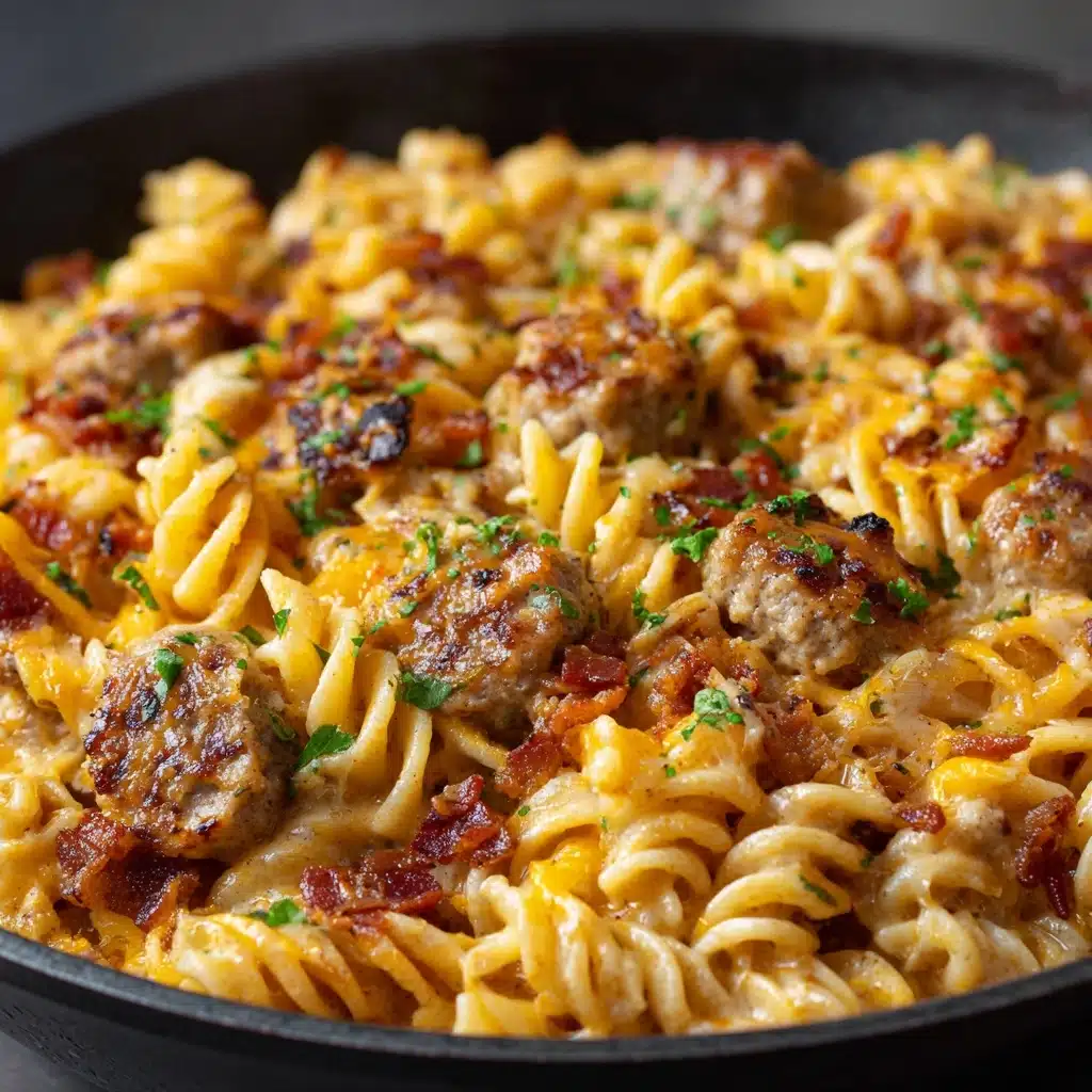 One-Pot Smoky Cheddar Ranch Chicken and Sausage Pasta Recipe - Recipe Image