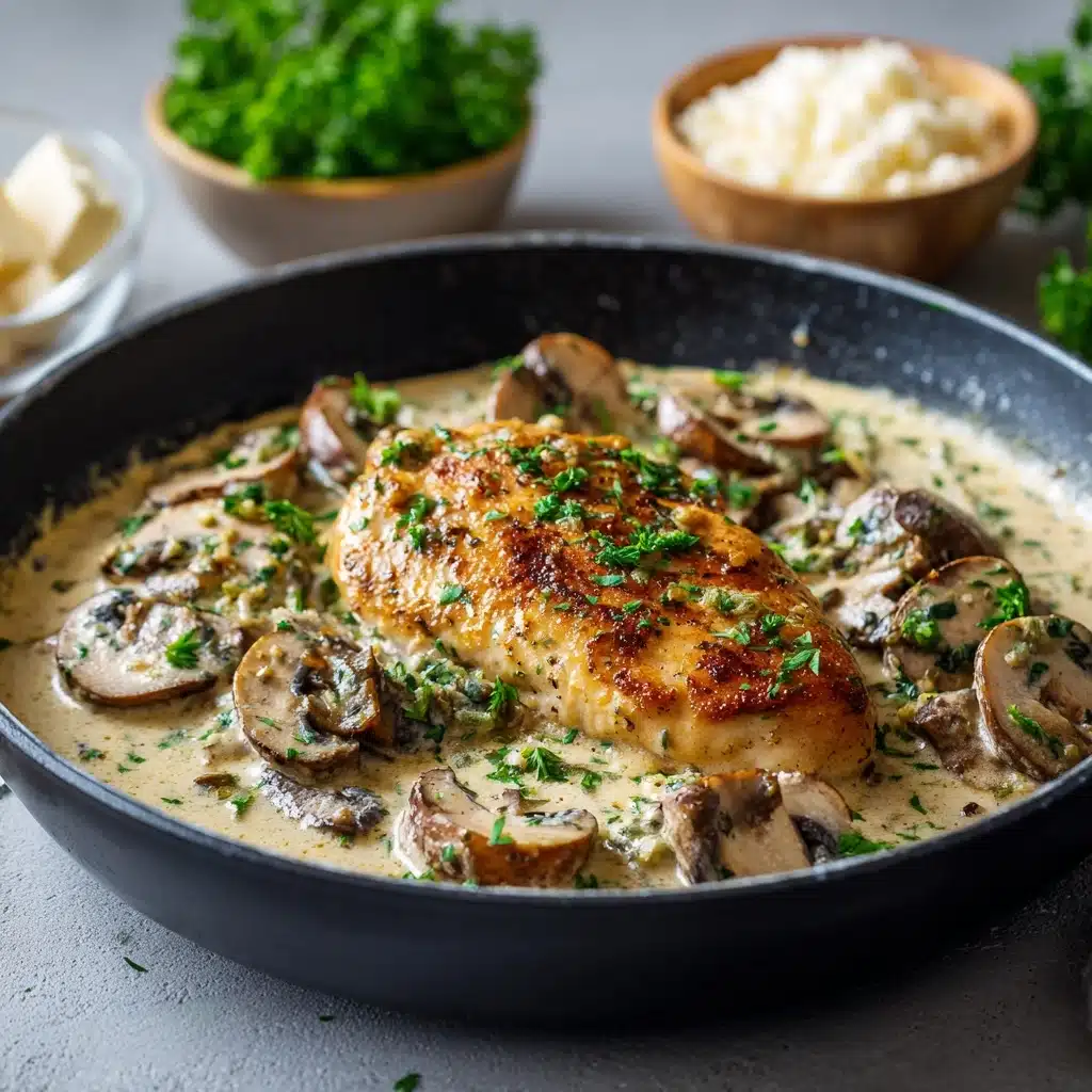 Creamy Mushroom Smothered Chicken Recipe - Recipe Image
