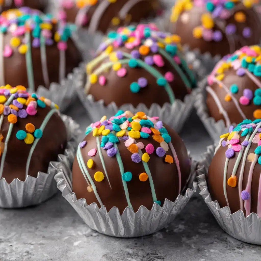 Chocolate-covered Christmas Cake Puffs Recipe - Recipe Image