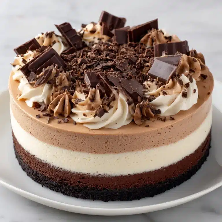 Tuxedo Cake – Triple Chocolate Mousse Cake Recipe