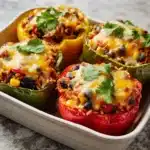 Stuffed Bell Peppers with Melted Cheese Recipe