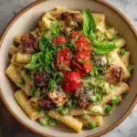Creamy Chicken and Pea Carbonara Pasta Recipe