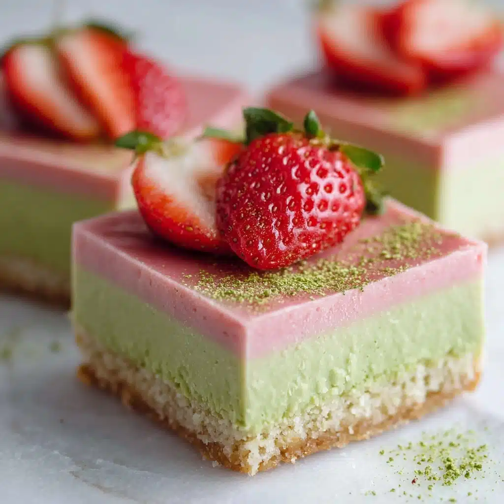 Matcha Strawberry Cream Bars Recipe