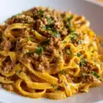 One-Pot Creamy Beef & Garlic Butter Pasta Recipe