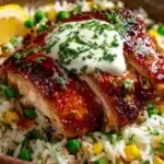 Air Fryer Greek Lemon Chicken and Rice Bake Recipe