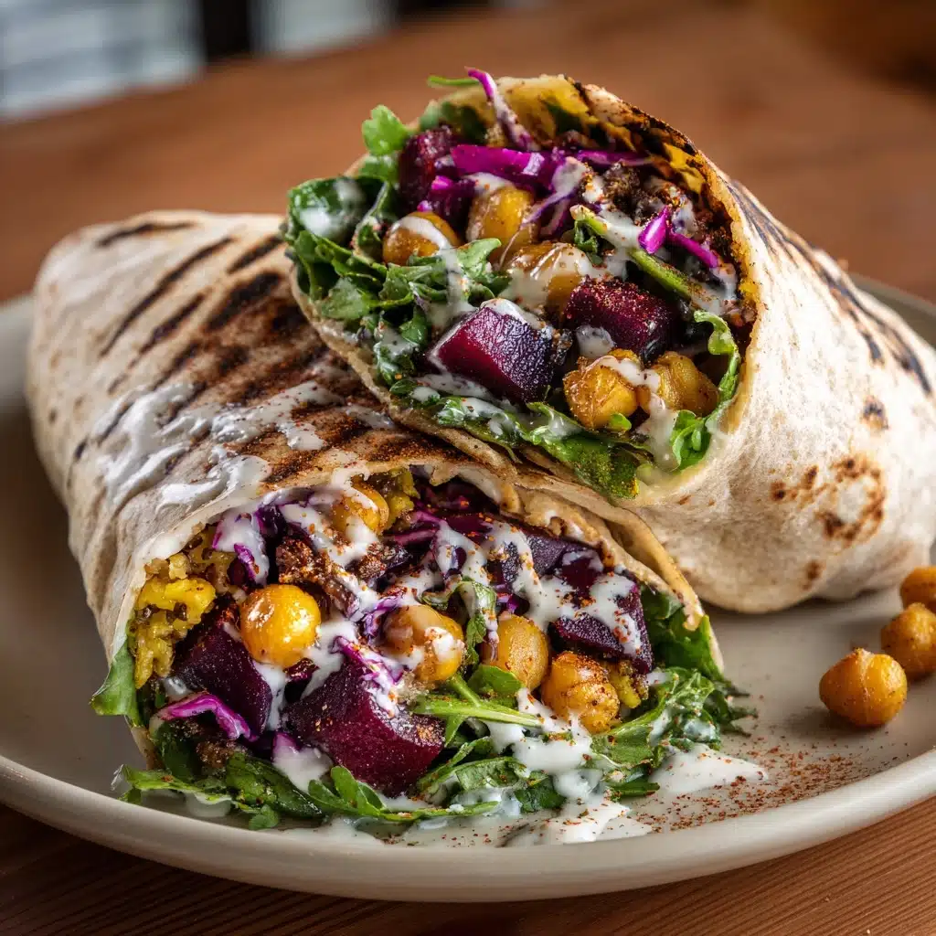Roasted Beet & Chickpea Wraps with Tahini-Lemon Sauce Recipe - Recipe Image