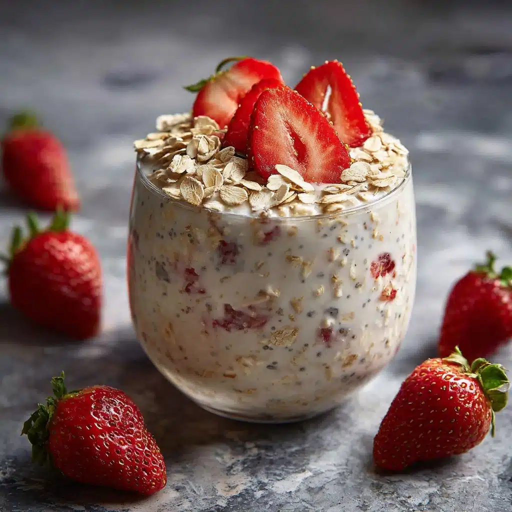 Strawberries and Cream Overnight Oats Recipe - Recipe Image