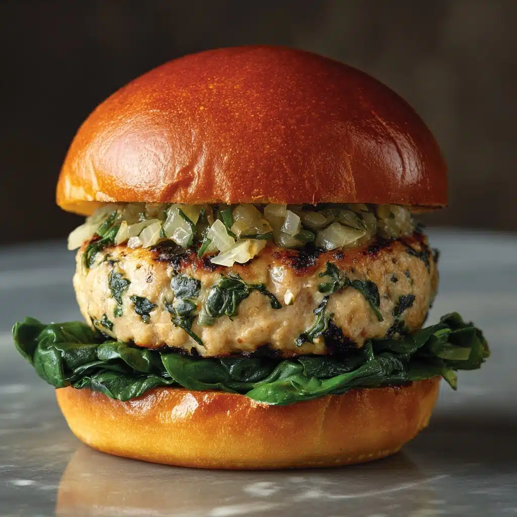 White Cheddar Spinach Chicken Burgers Recipe