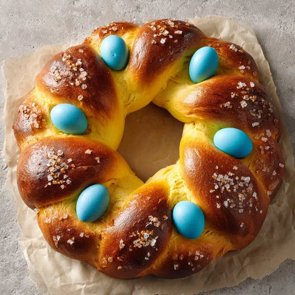 Italian Easter Bread With Dyed Eggs Recipe