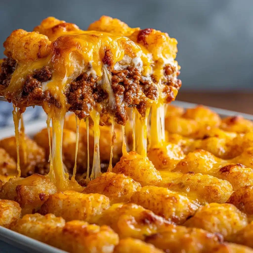 Cheesy Ground Beef Tater Tot Casserole Recipe - Recipe Image