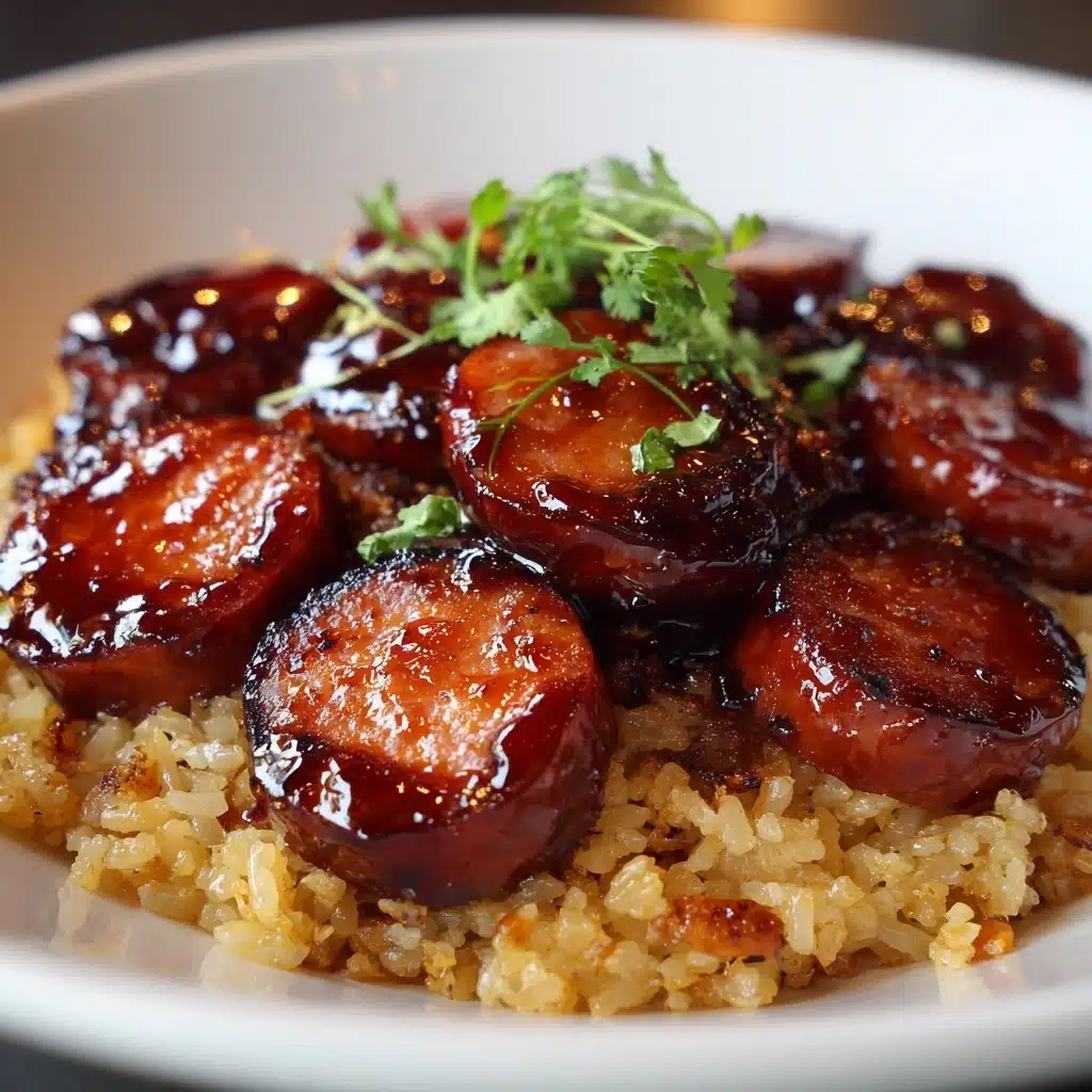 One-Pan Sweet & Tangy BBQ Sausage Rice Recipe - Recipe Image