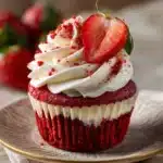 Strawberry Cheesecake Red Velvet Cupcakes Recipe
