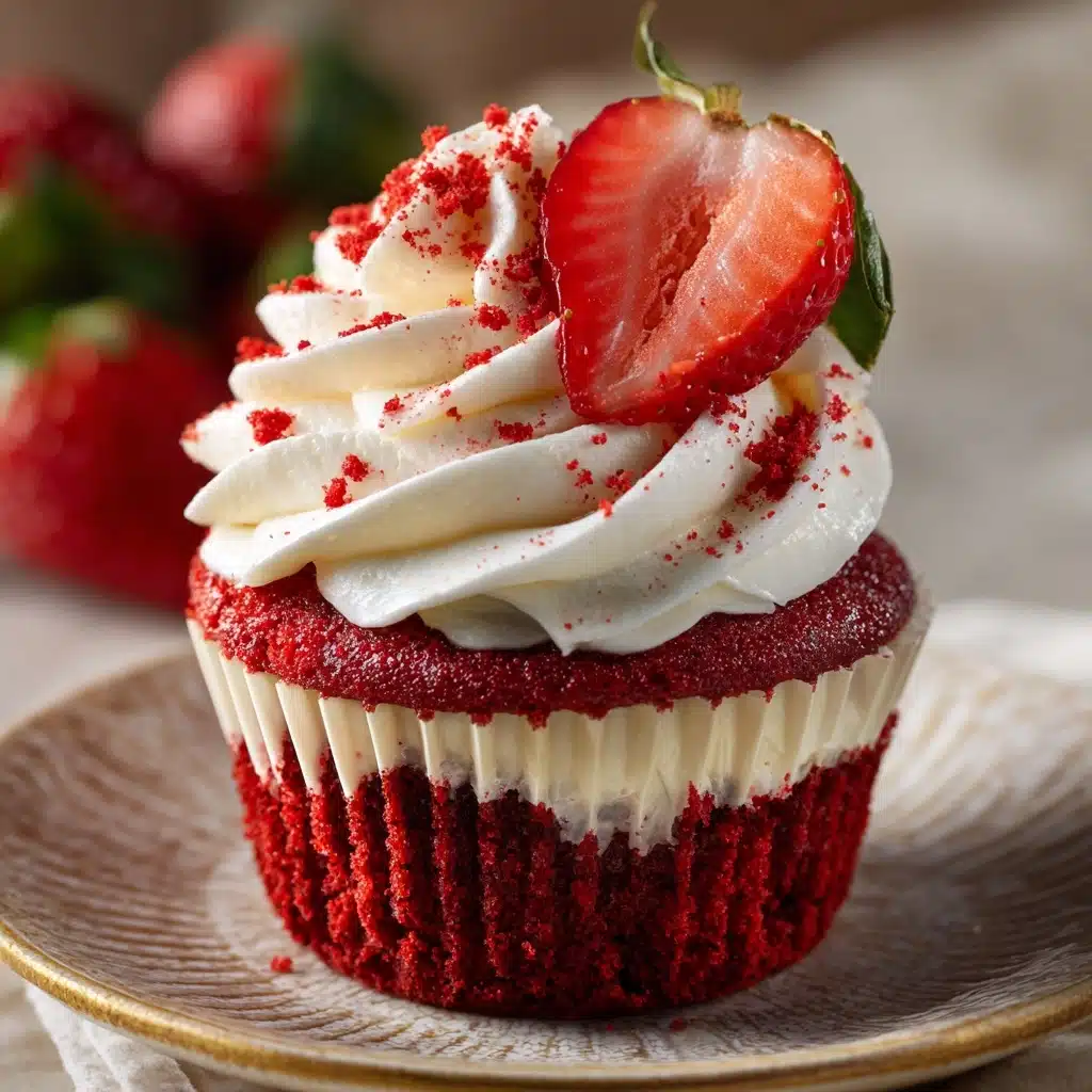 Strawberry Cheesecake Red Velvet Cupcakes Recipe