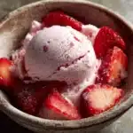 Creamy Strawberry Ice Cream with Fresh Chunks Recipe
