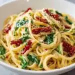Linguine with Spinach and Sun-Dried Tomato Cream Sauce Recipe