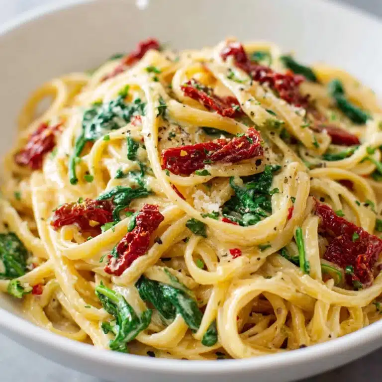 Linguine with Spinach and Sun-Dried Tomato Cream Sauce Recipe