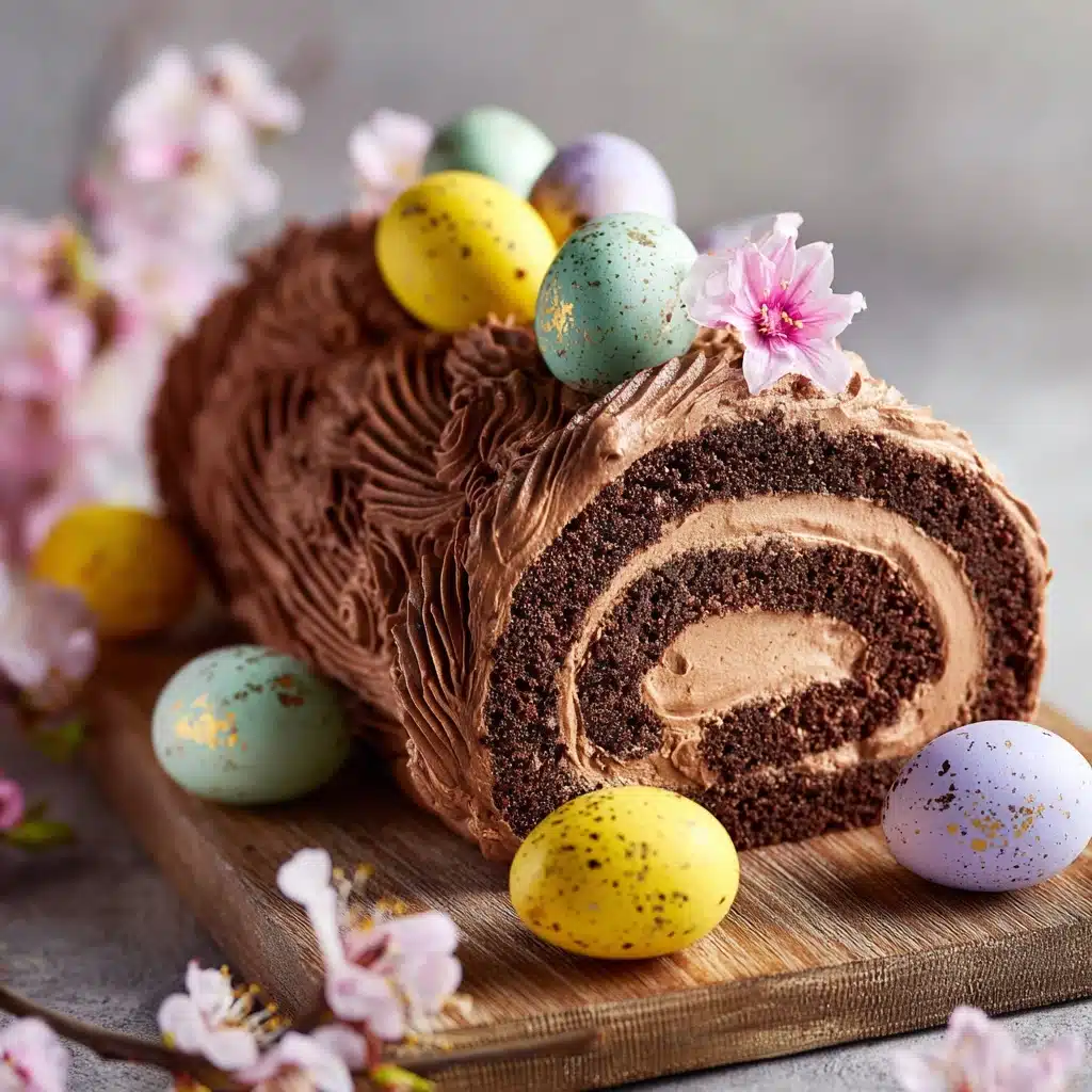 Easter Chocolate Log Cake Recipe - Recipe Image