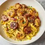 Cajun Shrimp and Sausage Alfredo Pasta Recipe