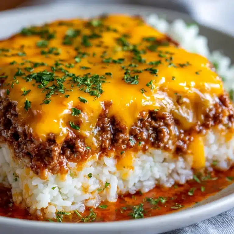 Cheddar-Crusted Ground Beef and Rice Casserole Recipe