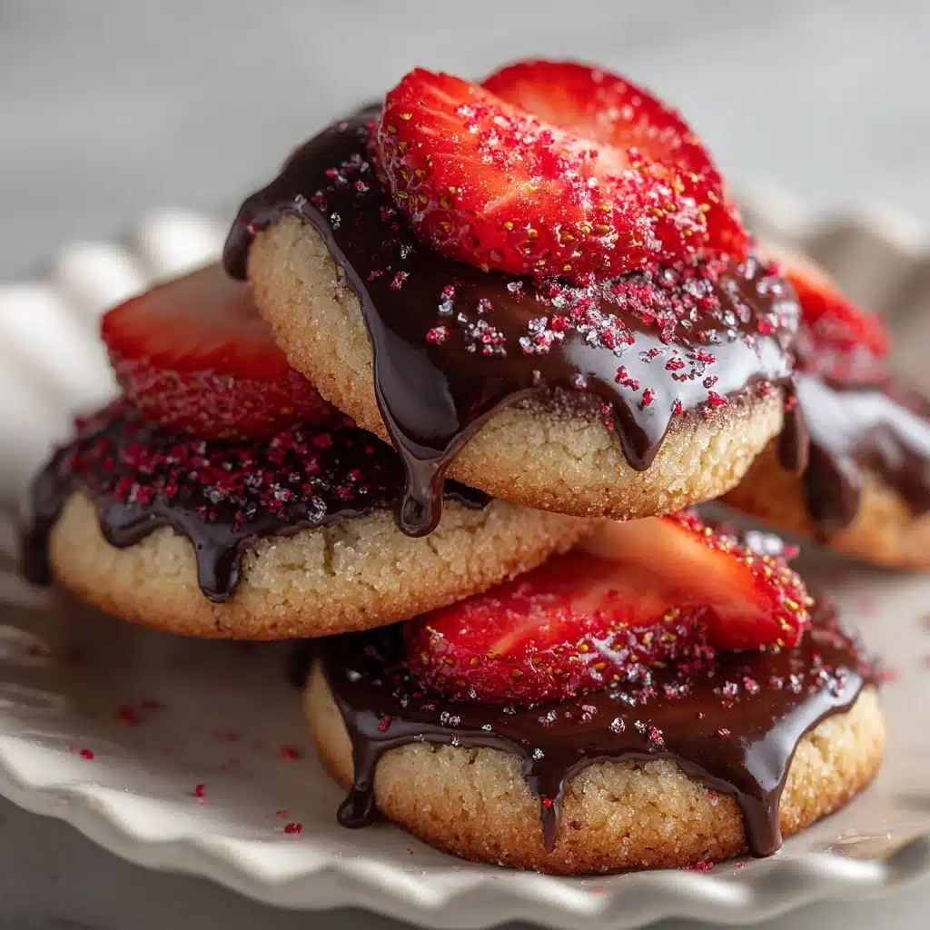Chocolate Dipped Strawberry Cookies Recipe - Recipe Image