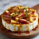 Golden Baked Brie with Caramelized Apples and Thyme Recipe