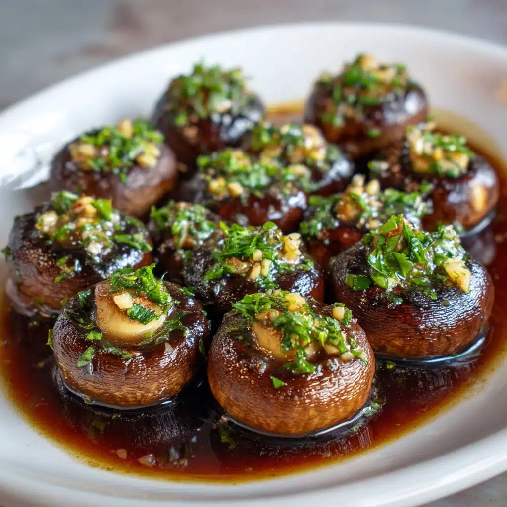 Balsamic Soy Roasted Garlic Mushrooms Recipe - Recipe Image