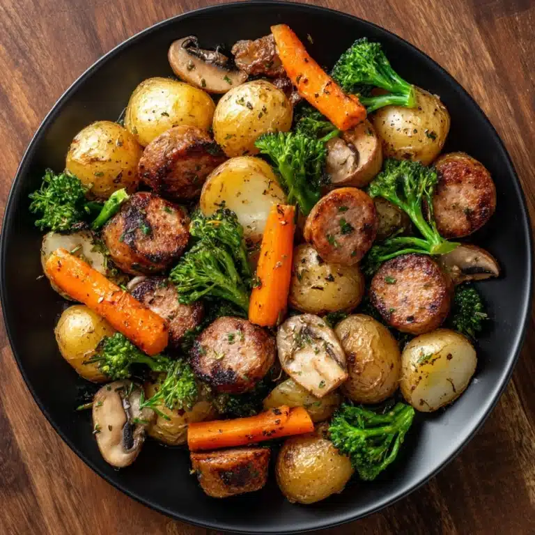 One Pan Baked Italian Sausage and Veggies Recipe