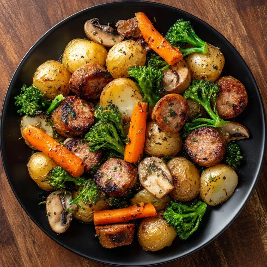 One Pan Baked Italian Sausage and Veggies Recipe - Recipe Image