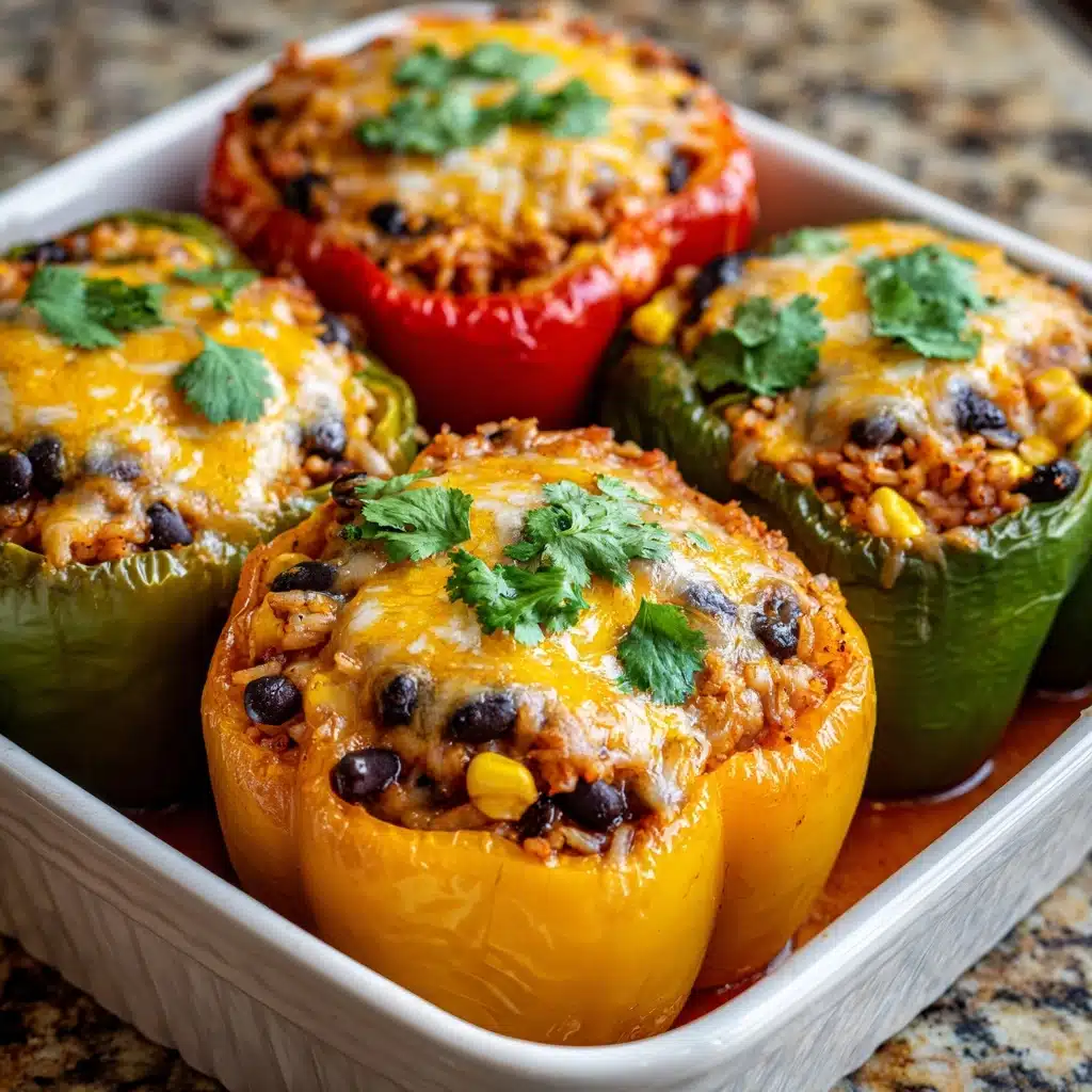 Stuffed Bell Peppers with Melted Cheese Recipe - Recipe Image