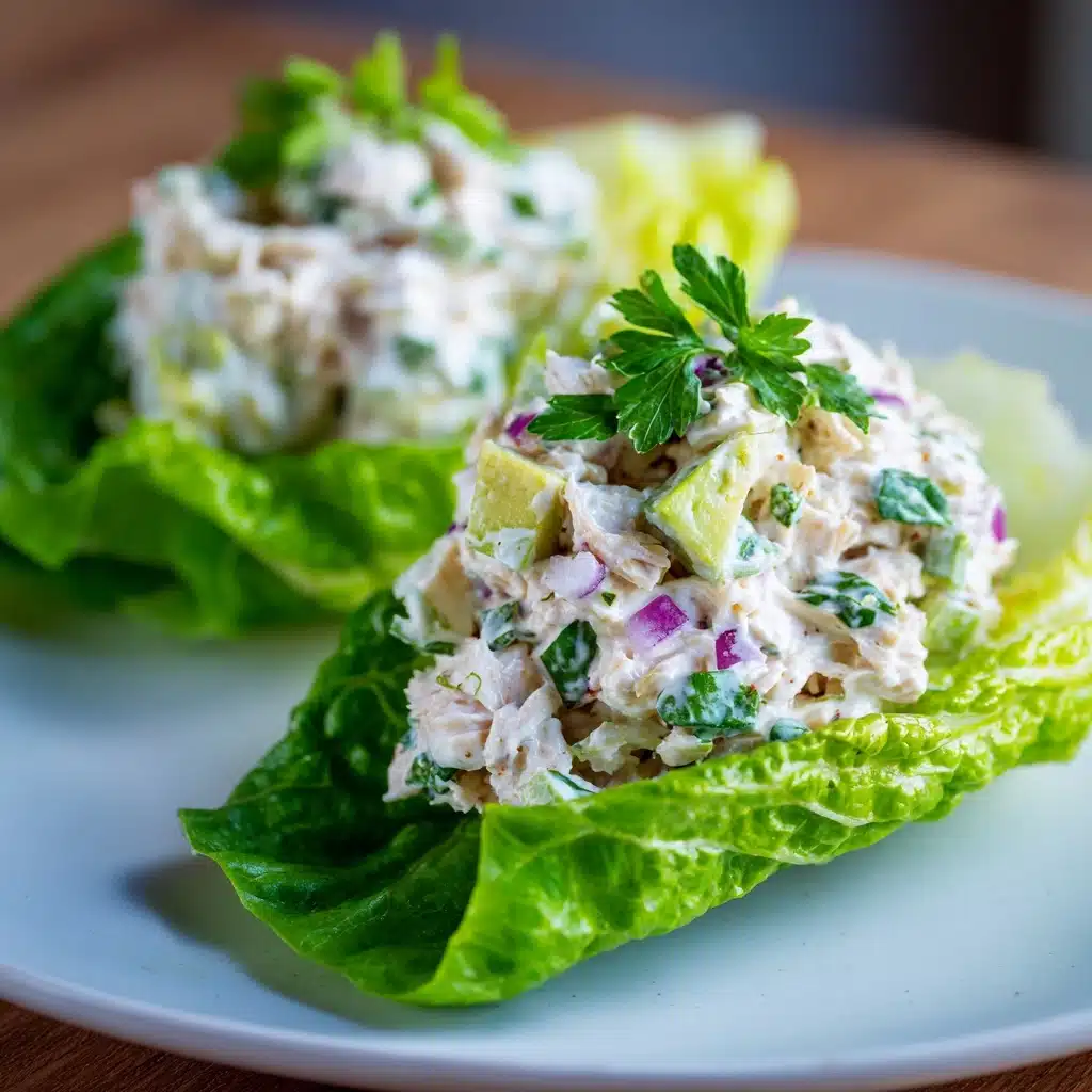 Avocado Chicken Salad Lettuce Wraps Recipe - Recipe Image
