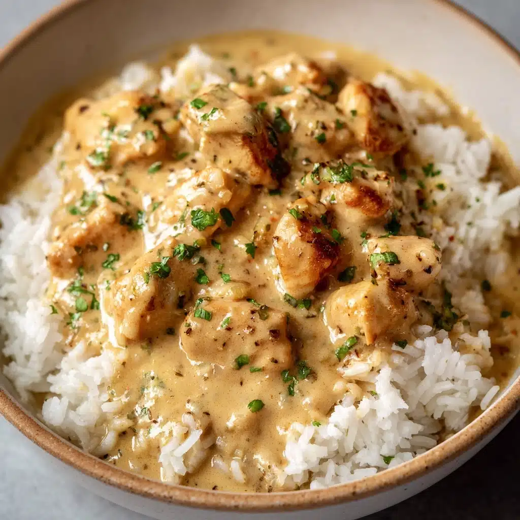 Creamy Smothered Chicken and Rice Recipe - Recipe Image