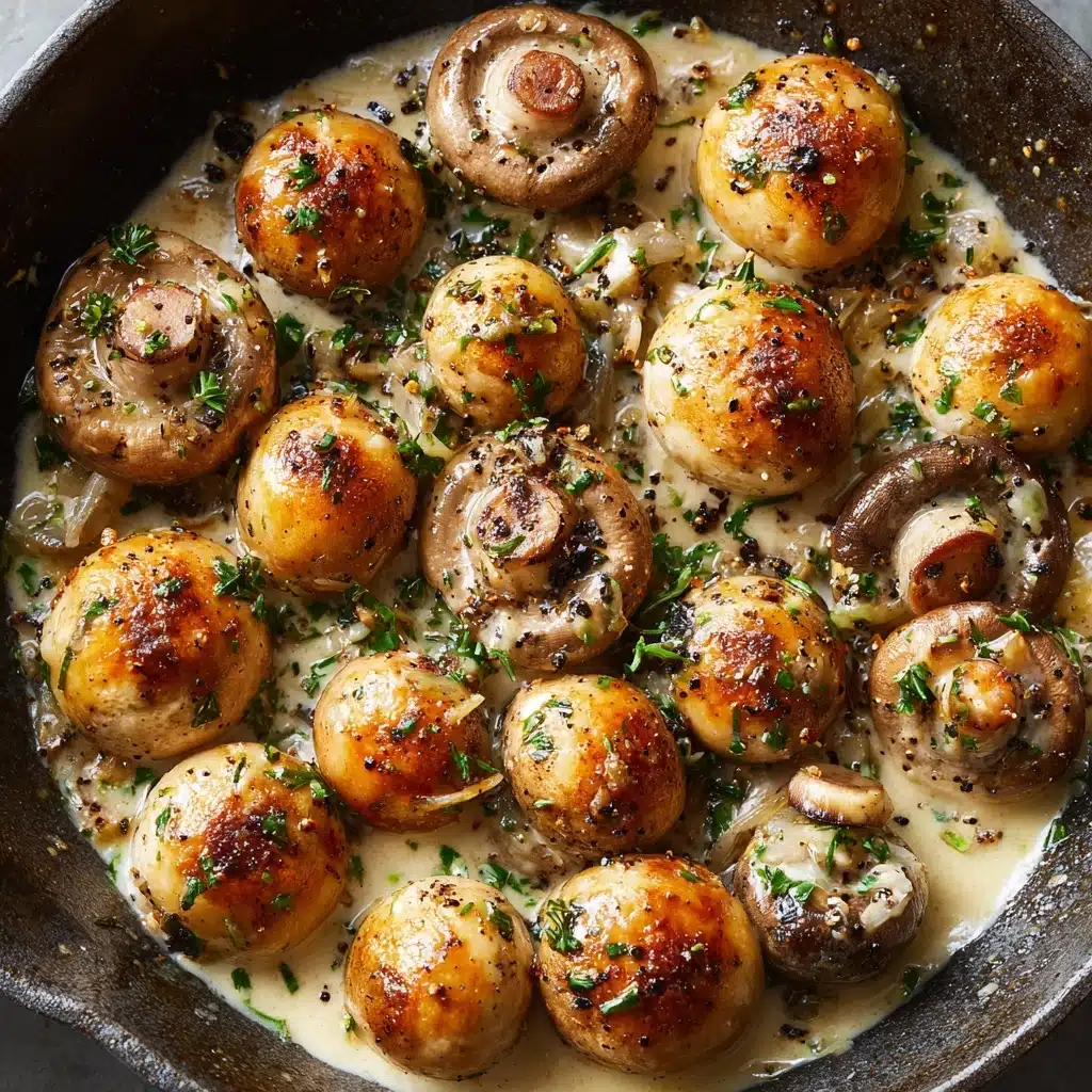Creamy Garlic Butter Tuscan Mushrooms Recipe - Recipe Image