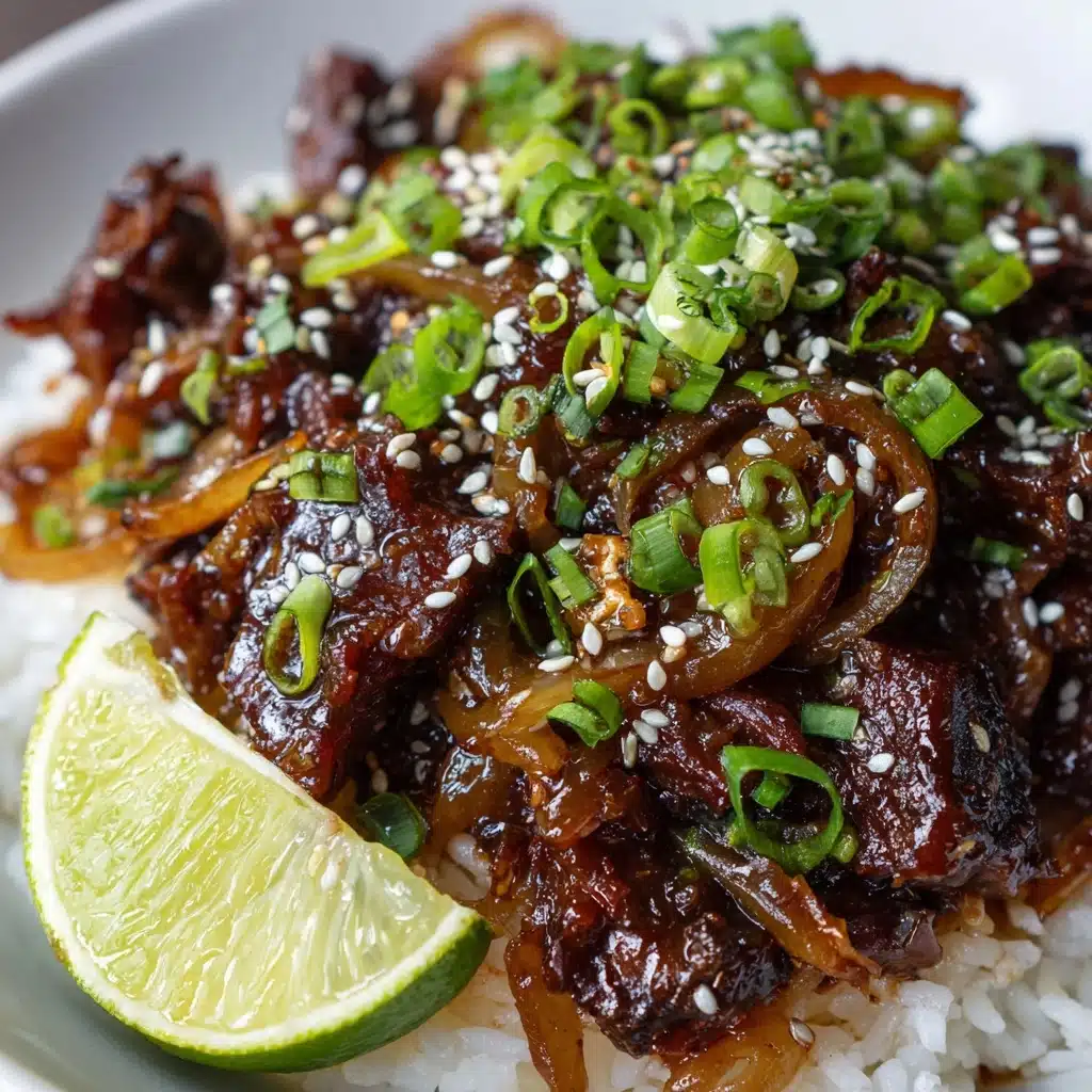 Honey Garlic Lamb with Pickled Cucumber Recipe