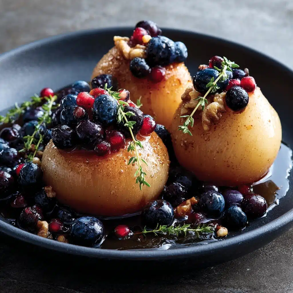 Baked Pears with Berries, Honey, Walnuts & Blue Cheese Recipe - Recipe Image