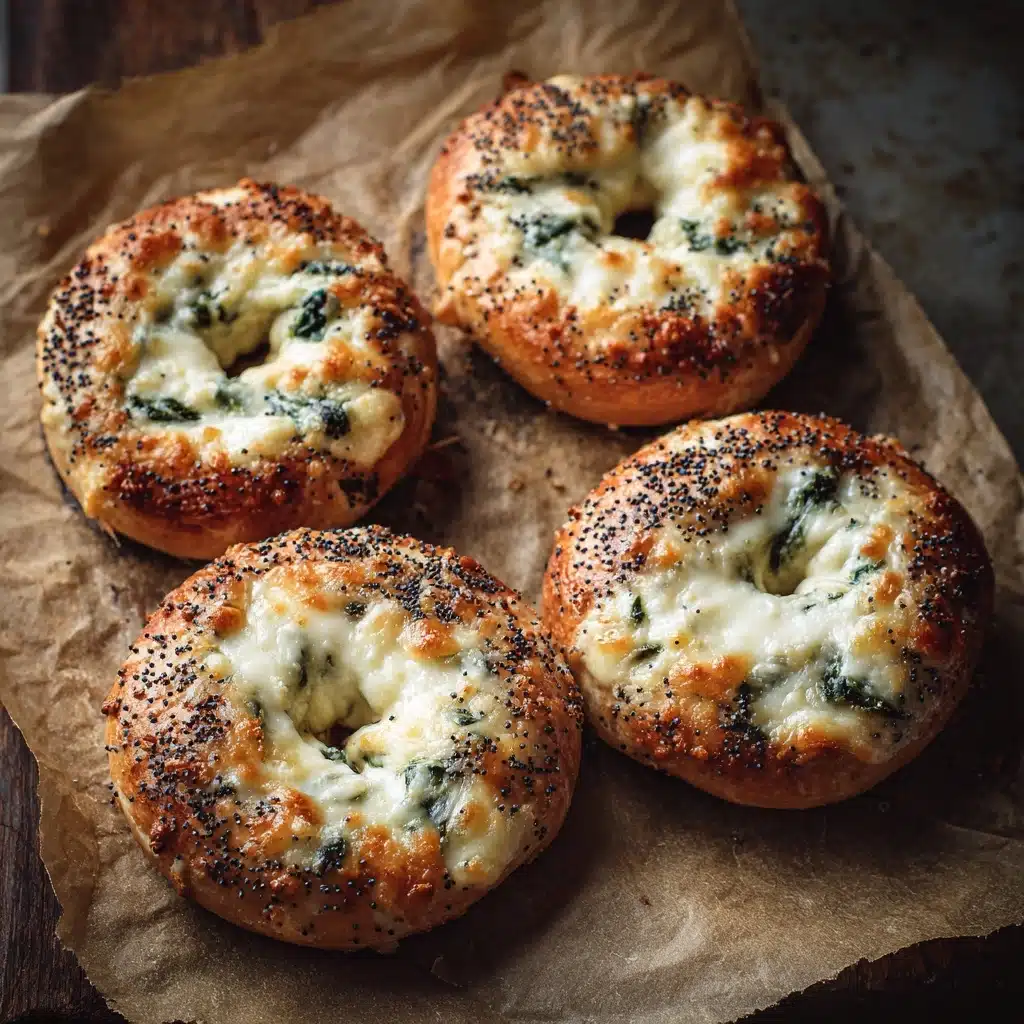 Cheesy Spinach-Artichoke Bagels Recipe - Recipe Image