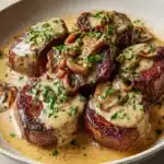 Garlic Butter Steak Bites with Parmesan Cream Sauce Recipe