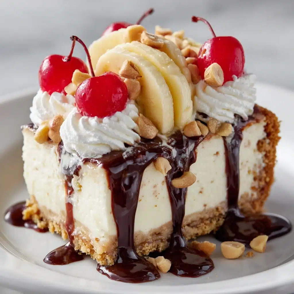 Heavenly No-Bake Banana Split Cheesecake Recipe - Recipe Image