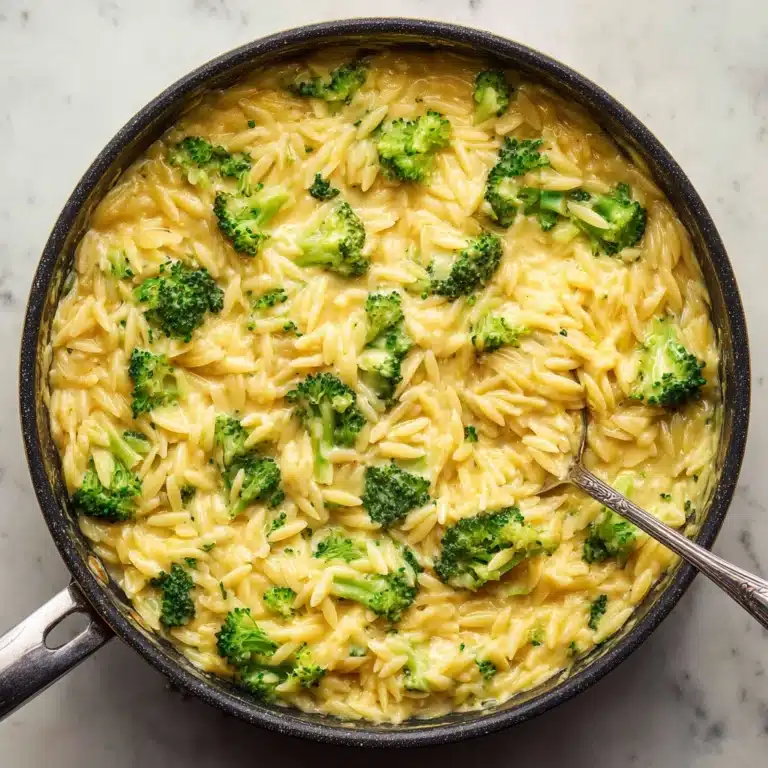 One Pot Broccoli Cheese Orzo Recipe