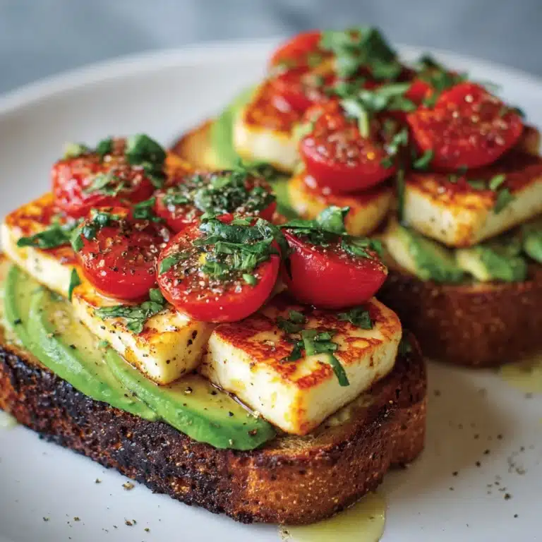 Hot Honey Avocado & Halloumi Toast on Sourdough Recipe