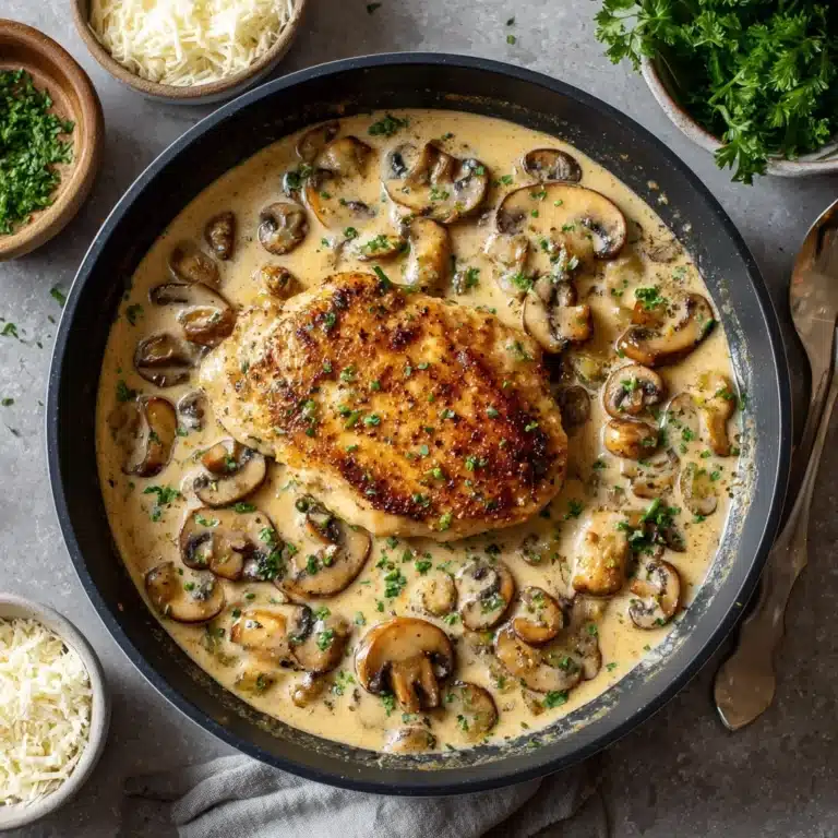 Creamy Mushroom Smothered Chicken Recipe