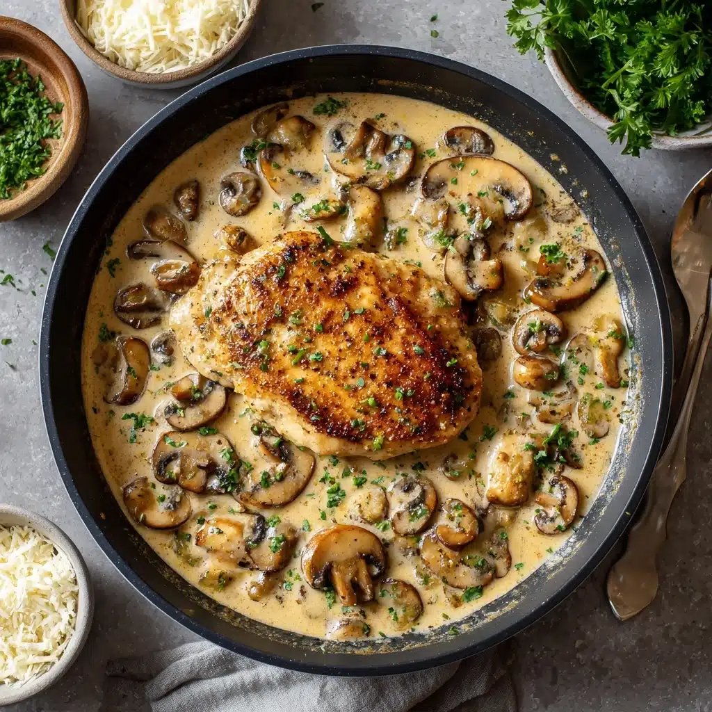 Creamy Mushroom Smothered Chicken Recipe - Recipe Image