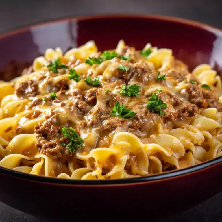 Easy Crockpot Cheesy Beef and Noodles Recipe